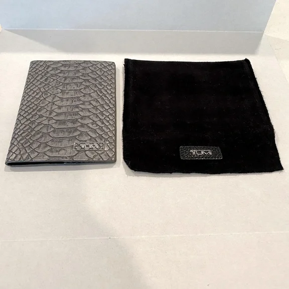 TUMI Metallic Snakeskin Passport/Travel Holder with Cover
